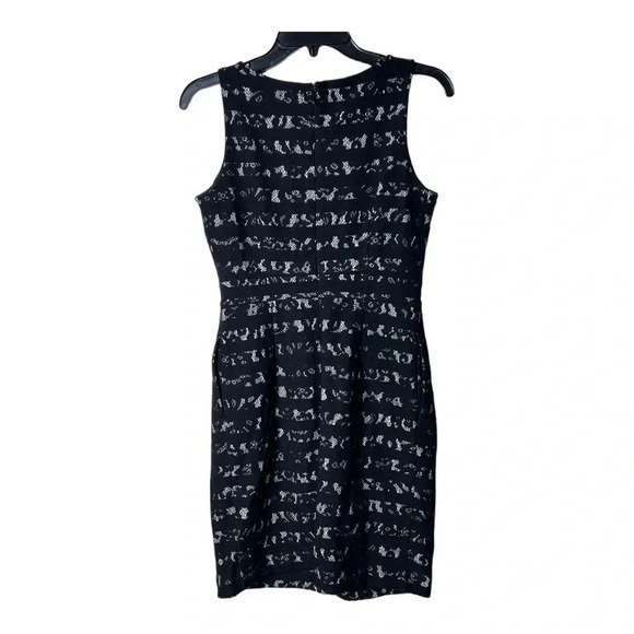 CYNTHUA ROWLEY SLEEVELESS LACE MIDI DRESS SIZE 4 HIDDEN ZIPPER BACK BLACK COLOR - Picture 6 of 9